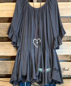 Sassybling AHB EXCLUSIVE: The It Girl Oversized Loose Fitting Tunic - Gray What's New