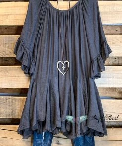 Sassybling AHB EXCLUSIVE: The It Girl Oversized Loose Fitting Tunic - Gray What's New