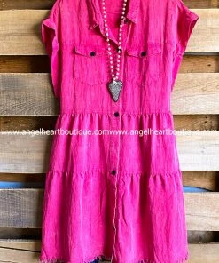 Umgee Gaining Happiness Dress - Hot Pink - SALE