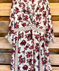 Umgee What's New Delightful Pursuit Dress - Cream Mix