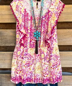 Andree Free As Can Be Top - Ivory Magenta