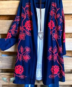 Asha AHB EXCLUSIVE: Get To Know Me Cardigan - Navy/Coral What's New