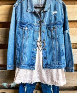 Andree Stitched With Love Jean Jacket - Denim What's New