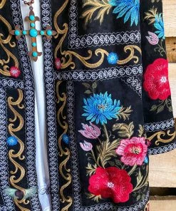 Andree AHB EXCLUSIVE: Elegance Everywhere Embroidered Coat- Black