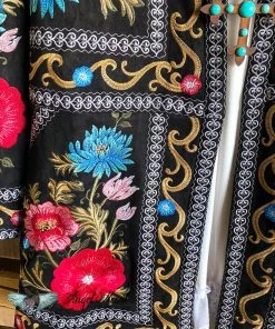 Andree AHB EXCLUSIVE: Elegance Everywhere Embroidered Coat- Black