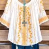 Andree Vines Of Glory Top - Ivory Yellow