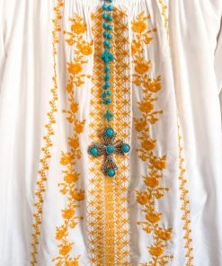 Andree Vines Of Glory Top - Ivory Yellow