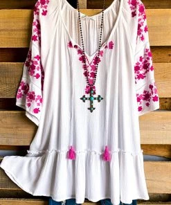 A&A AHB EXCLUSIVE: Let's Get Started Tunic/Dress - White/Pink What's New