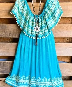 A&A What's New AHB EXCLUSIVE: Havana Nights Dress - Turquoise/Cream