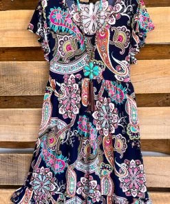 Sassy Look Electric Summer Nights Dress - Navy What's New