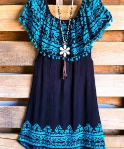 A&A What's New AHB EXCLUSIVE: Beautiful Reflections Tunic - Black/Turq