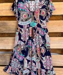 Sassy Look Electric Summer Nights Dress - Navy What's New