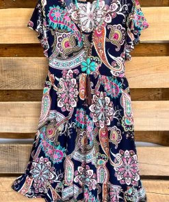 Sassy Look Electric Summer Nights Dress - Navy What's New