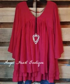 Sassybling AHB EXCLUSIVE - Only Thing That Matters Tunic - Crimson What's New