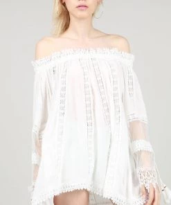 POL My Whole Heart Lace Top - Ivory - SALE