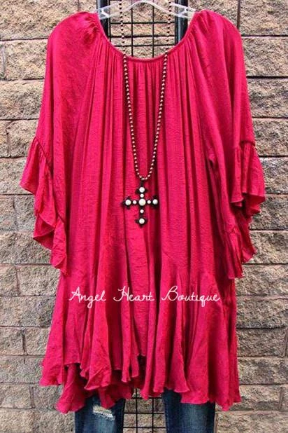 Sassybling AHB EXCLUSIVE: The It Girl Oversized Tunic -Crimson What's New 5 Sassybling AHB EXCLUSIVE: The It Girl Oversized Tunic -Crimson What's New