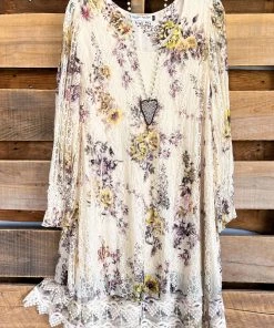 Origami AHB EXCLUSIVE: Laughing Now Layered Tunic - Beige/Yellow Floral