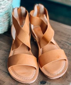 GC Shoes Crops GOOD CHOICE: That Comfy Walk Sandals - Elastic - Tan - SALE