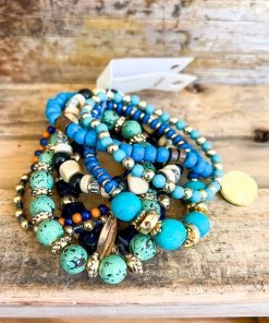 Urbanista What's New Mixed Color Beaded Bracelet - TURQUOISE