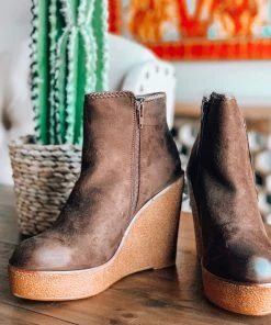 Angel Heart Boutique Western Vibes Fringe Wedge - Mocha - SALE (Size 5.5 Left)