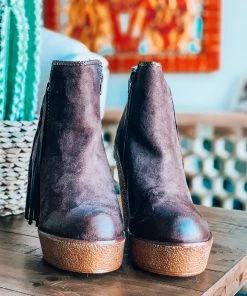 Angel Heart Boutique Western Vibes Fringe Wedge - Mocha - SALE (Size 5.5 Left)