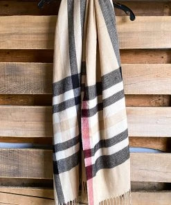 Knittread Messy Bun Plaid Scarf Accessories