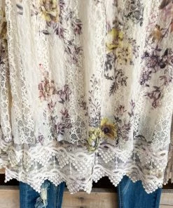 Origami AHB EXCLUSIVE: Laughing Now Layered Tunic - Beige/Yellow Floral