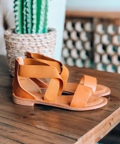 GC Shoes Crops GOOD CHOICE: That Comfy Walk Sandals - Elastic - Tan - SALE