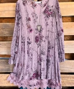 Origami AHB EXCLUSIVE: Laughing Now Layered Tunic - Eggplant/Floral What's New