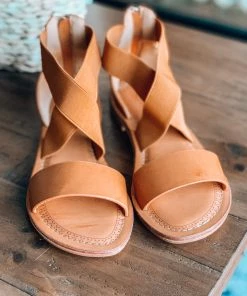 GC Shoes Crops GOOD CHOICE: That Comfy Walk Sandals - Elastic - Tan - SALE