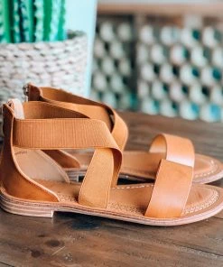 GC Shoes Crops GOOD CHOICE: That Comfy Walk Sandals - Elastic - Tan - SALE