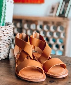 GC Shoes Crops GOOD CHOICE: That Comfy Walk Sandals - Elastic - Tan - SALE