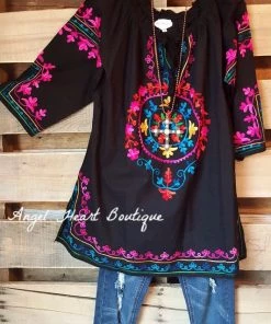 Asha AHB EXCLUSIVE - Beach Vibes Tunic - Black - 100% COTTON What's New