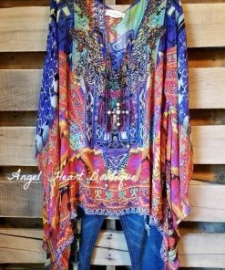 Trendology What's New AHB EXCLUSIVE: Flower Child Oversized Sheer Tunic - Red Mix