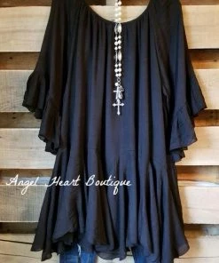 Sassybling What's New AHB EXCLUSIVE: The It Girl Oversized Loose Fitting Tunic - Black