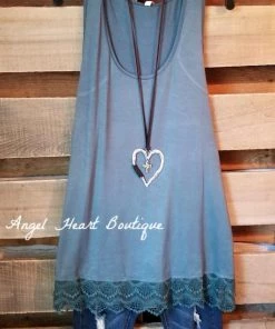 Emerald Extender: Slip On Tank/Tunic - Antique Blue