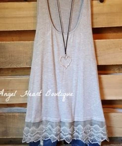 Emerald What's New Extender: Slip On Tank/Tunic - Heather Gray