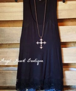 Emerald What's New Extender: Slip On Tank/Tunic - Black