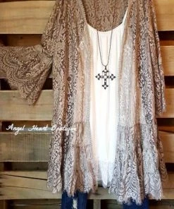 Sassybling What's New AHB EXCLUSIVE: Lace In Your Arms Cardigan - Mocha