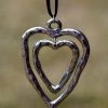 JS World Trading Double Heart Brown Leather Long Necklace