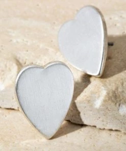 Urbanista Floating Heart Earrings - Matte Silver What's New
