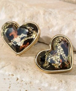 Urbanista Wild Heart Shaped Earring - Gold/Leopard What's New