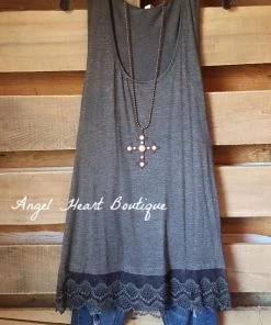 Emerald Extender: Slip On Tank/Tunic - Charcoal What's New