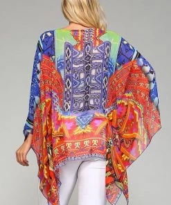 Trendology What's New AHB EXCLUSIVE: Flower Child Oversized Sheer Tunic - Red Mix