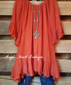 Sassybling What's New AHB EXCLUSIVE : The It Girl Oversized Loose Fitting Tunic - Rust