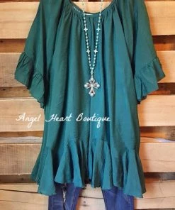 Sassybling AHB EXCLUSIVE: The It Girl Oversized Loose Fitting Tunic - Teal