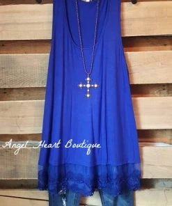 Emerald What's New Extender: Slip On Tank/Tunic - Royal Blue